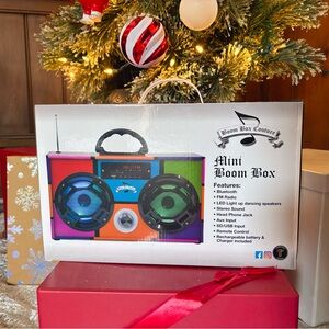 Light Up Mini Boom Box - Bluetooth, FM Radio - 13” x 5.3” x 8.1”